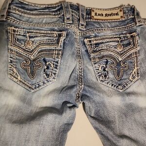 Rock Revival Kai Capri Jeans with Ornate Stitching
